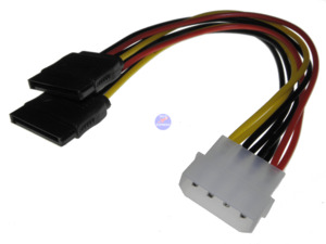 4 Pin Molex to 2x SATA Power Connector Splitter Adapter Converter Cables