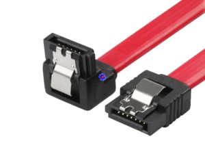 Sata Cables: SATA Cable Straight to 90 Degree Right Angle SATA II 3.0 Gbps Red
