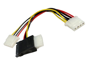 Sata Cables: SATA to 2x 4 Pin Molex Power Cable Connectors Adapter Splitter Converter