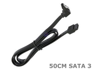 Sata Cables: SATA 3 HDD Hard Disk Drive Cable Cord HIGH SPEED 6Gbs Black 50cm lead