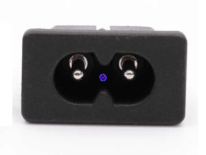 Power Plugs And Sockets: 2 Pin 250VAC 2.5A IEC320 C8 Figure 8 Clip In Chassis Panel Mount Power Socket