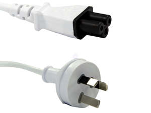 Cloverleaf C5 C6: 2 Meter White 3 Pin Clover Leaf cloverleaf AC power cord cable 2M lead