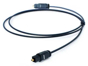 Toslink Spdif Optical Audio Cables: 1m Black Optical SPDIF TOSLINK Digital Audio Cable - 2.2mm OD, High Fidelity