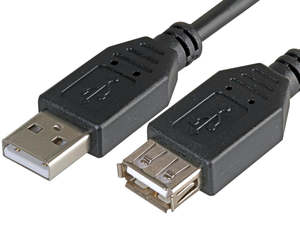 Usb Extension Cables: 0.5m (50cm) Black USB 2.0 Male to Female Extension Cable