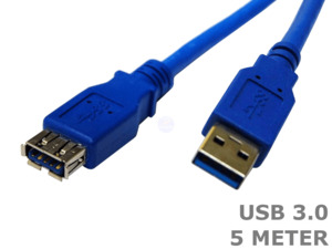 5 Meter Blue USB 3.0 Male to Female Extension Cable