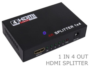 Hdmi Splitters: HDMI Splitter 4 Way 4 Port 1 In x 4 Out