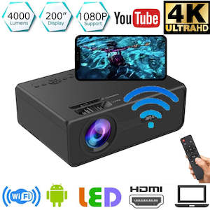 Projector: HD Projector with WiFi Screen Mirror