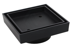 Floor Wastes: TILE Insert Drain Black 80mm