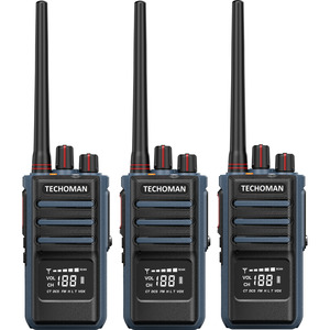 Baofeng Accessories: 3x TECHOMAN 5 Watt High Power TM905PRO UHF PRS / Commercial Radio Walkie Talkies - Blue