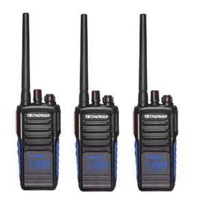 3x TECHOMAN TM820P UHF PRS 5 Watt 168 Channel Walkie Talkies Blue/Orange