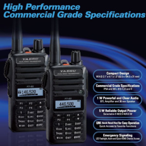 YAESU FT-65E Ham Walkie Talkie Dual VHF & UHF 5W Ham Walkie Talkie