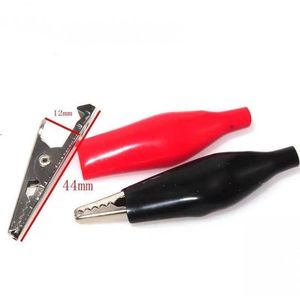 TECHOMAN Pair 44mm Red/Black Crocodile / Aligator Clips