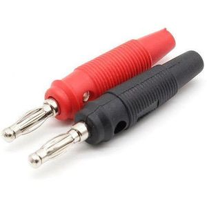 Test Equipment: TECHOMAN Pair Red/Black Banana Stackable Plugs