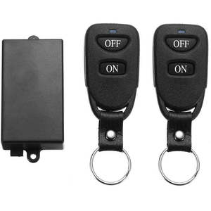 TECHOMAN 12V 1 Channel 433Mhz Wireless Remote Control Switch with 2 Transmitters