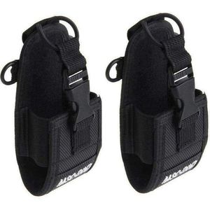 2x TECHOMAN TM-9C Walkie Talkie Belt Pouch Covers - Black