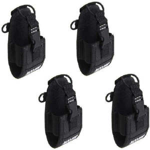 4x TECHOMAN TM-9C Walkie Talkie Belt Pouch Covers - Black