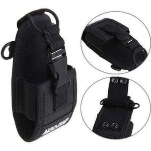 TECHOMAN Walkie Talkie Belt Pouch Cover for Baofeng and Other Models - Black