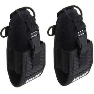 Belt Pouches: 2x TECHOMAN Walkie Talkie Belt Pouch Covers - Black