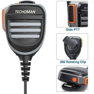 TECHOMAN Rainproof 2 Pin Microphone Speaker for TM-9C Radios