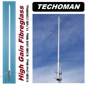 Amateur Triple Band Base: TECHOMAN VHF / UHF Base Station Fibreglass Antenna / Aerial - 144 MHz, 430 MHz and 1200MHz Bands