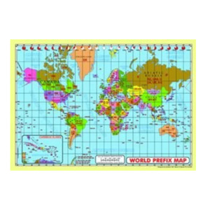 Worldwide Callsign Prefix Map Wall Poster A2 Size
