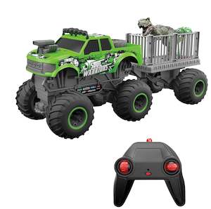 Large Green Wheeled Off Road Vehicle Green with Trailer (Including T-REX Dino & Tree)