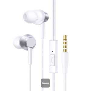 Headphones: BAS45700 - Baseus Encok HZ11 Wired Earphones Moon White