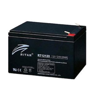 Batteries: RT12120F2 - Ritar - 12VDC 12Ah Sealed Lead Acid Battery - F2 Terminals