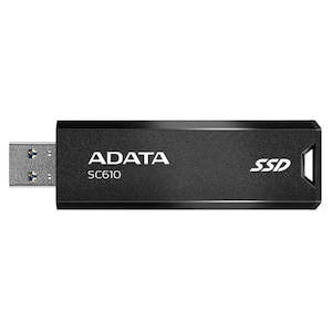 SC610-2000G-CBK/RD - ADATA SC610 Retractable USB3.2 Gen 2 2TB External SSD 5yr wty