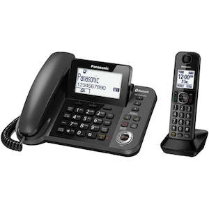 Panasonic KX-TGF380AZM Dual Corded/Cordless Handset Black Black