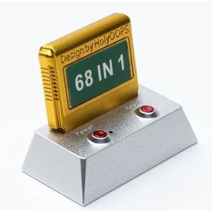 Gaming: KEYC-AT-12 - Keychron Family Computer Aluminium Alloy Silver & Gold Artisan Keycap (2u)