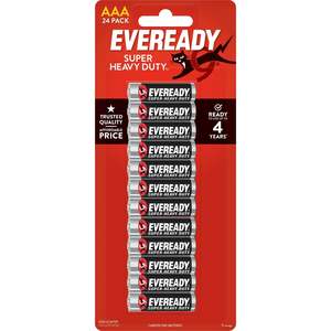 Batteries: Eveready Super Heavy Duty AAA Batteries (24 Pack)