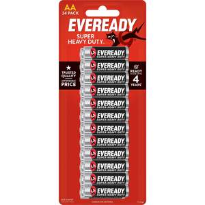 Batteries: Eveready Super Heavy Duty AA Batteries (24 Pack)