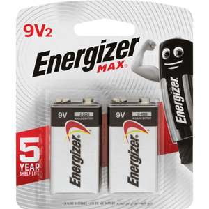Batteries: Energizer Max 9V Battery (2 Pack)