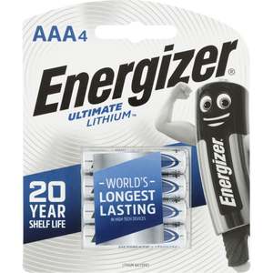 Energizer Lithium AAA Batteries (4 Pack)