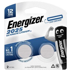 Batteries: Energizer Ultimate Lithium CR2025 Coin Battery (2 Pack)