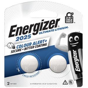 Energizer Ultimate Lithium 2025 Coin Battery (2 Pack)