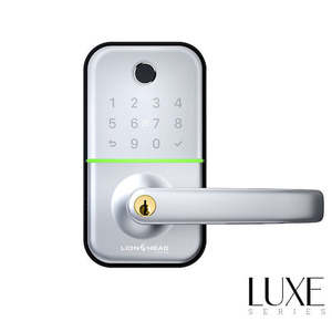 Smart Locks: The CARLISLE LUXE Entrance Lock - Silver BLE Fingerprint, TTLock, Pin, Prox, E-Key, Key override