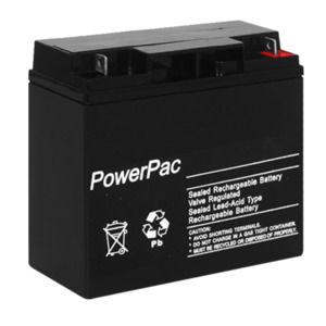Batteries: DM12-22AH - Powerpac S.L.A battery 12V 22A Dimensions : 181 x 77 x 166mm