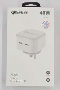 Phone Charging Adapters: Max Gaurd 40 Watt Dual-Port Fast Charging Adapter Type C
