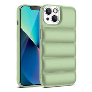 Soft Puffer Jacket Style Mobile Phone Case for iPhone 13 Mini  - Green