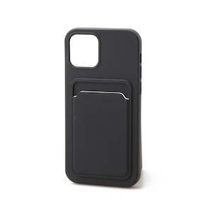 Silicone TPU Card Slot Case Black - For iPhone 12 Pro Max