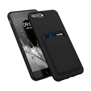 Silicone TPU Card Slot Case Black - For iPhone 6P / 7P/ 8P