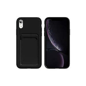 Silicone TPU Card Slot Case Black - For iPhone XS Max