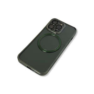 Transparent wireless charging magnetic case for iPhone 13 Pro - Metallic Green