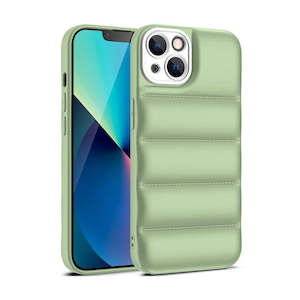 Iphone 13 Pro: Soft Puffer Jacket Style Mobile Phone Case for iPhone 13 Pro - Green