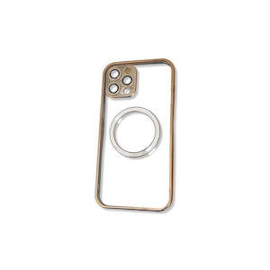 Transparent Wireless Charging Magnetic Case for iPhone 13 Pro  - Metallic Gold