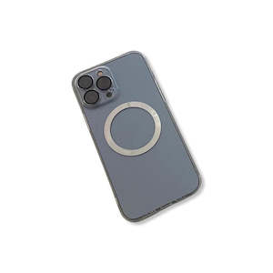 Iphone 13 Pro Max: Transparent wireless charging magnetic case for iPhone 13 Pro Max - White