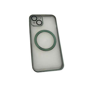 Transparent wireless charging magnetic case for iPhone 13 - Metallic Green