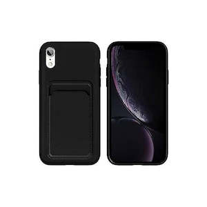 Silicone TPU Card Slot Case Black - For iPhone XR